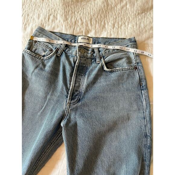 Agolde Women’s Jeans Size 26, High Rise, Bootcut‎ Light Wash Lightly Distressed - Picture 10 of 12